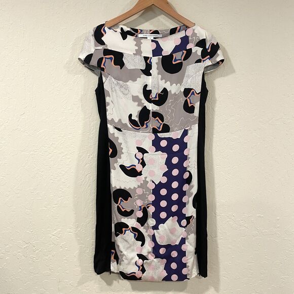~ Vtg 6 Diane Von Furstenberg Silk Dress Asami Print Graphic Abstract DVF Multi - Picture 5 of 16